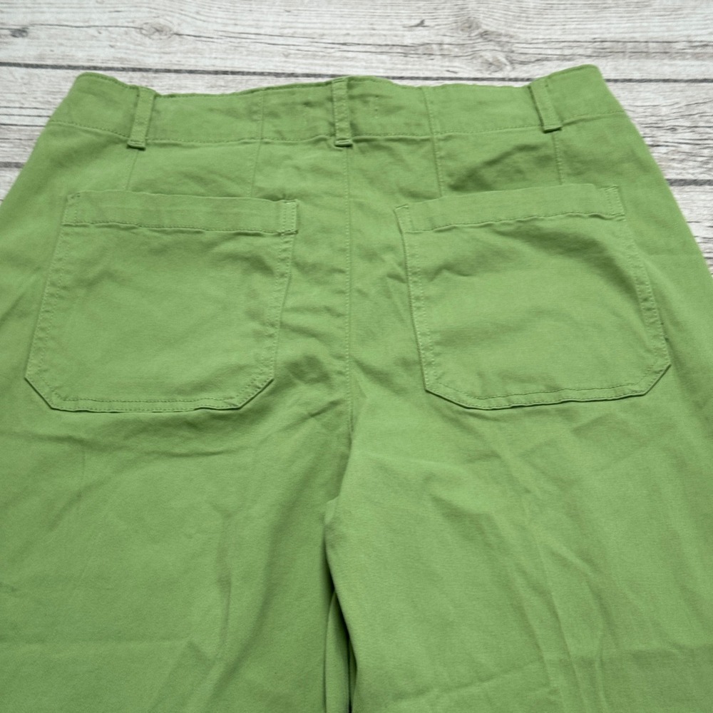 NEW Bagatelle Collection Pants Women's 12 Green Cropped High Rise Wide Leg Baggy - Picture 3 of 9